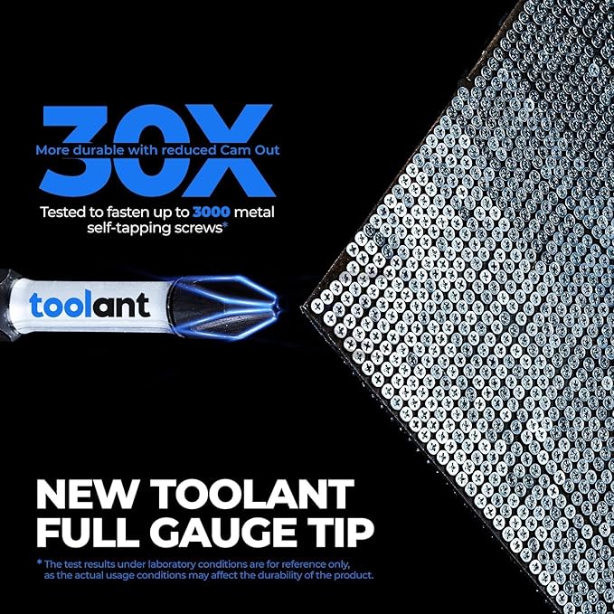 toolant 2 Inch Phillips Bit#2 Magnetic Anti Slip Impact Screwdriver Bits Set(10Pack)