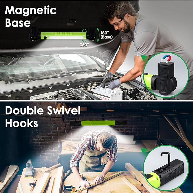 Ropelux Work Light 3rd Gen, 3200LM Ultra Bright Mechanic Under Hood Lights with 6000mAh, Rechargeable Portable Magnetic Trouble Lighting Bar with Hooks for Car Repair, Inspection, Emergency, Tool Gift
