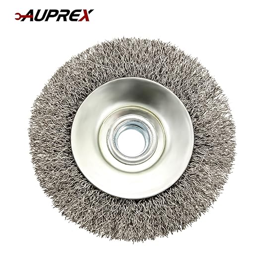 5 Pack 4 Inch Coarse Crimped Wire Wheel Brush for Angle Grinder with 5/8 Inch-11 Threaded Arbor - 0.014 Inch Carbon Steel Wire -Light Duty Conditioning for Metals