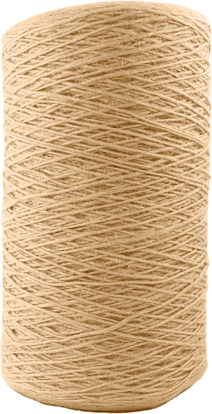 1.5mm x 2500 Feet Natural Jute Rope, Twine for Gardening Tomato Climbing Plant Tie Floristry Crafts Gift Wrapping Packing Decor