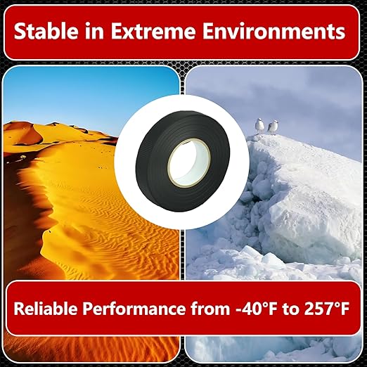 SWRT Wire Harness Tape, 3/4 Inch × 50 Feet, 12 Packs (600 Feet Total), Self-Adhesive Black Cloth Electrical Tape for Automotive Use, High Temperature Resistance Felt Tape.