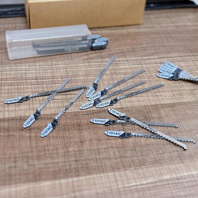 30-Piece T101AO 3-1/4 Inch 20 TPI Assorted T-Shank Scrolling Jig Saw Blades Set for Clean Cutting Wood