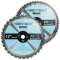 KEENTECH 12 Inch ATB Miter Saw Blade 32T and 80T Assortment for Wood Working, Compatible with 1 Inch Arbor Corded or Cordless Miter Saws (2-Pack)