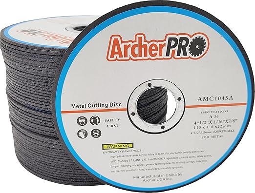 50 Pack 4.5” Abrasive Cut-Off Wheels for Metal Cutting. 4 ½ inch Cut Off Tool for Steel and Iron. Abrasive Metal Cutting Discs for Angle Grinder (50 Count 4-1/2” x 1/16” x 7/8”)