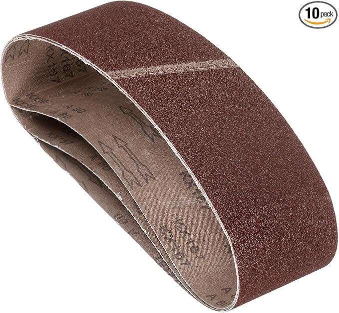 10 Pcs Sanding Belts 6 x 48 Inch 80 Grit Aluminum Oxide Abrasive Sandpaper for Belt Sander Metal Grinding Wood Working Weld Rust Removal