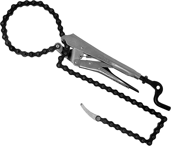 Strong Hand Tools PFC1036 Locking Chain Pliers, Removable 36 Chain, Hold Up To 10.5" Diameter Pipe, Unique Easy Open Crank Handle, Quick Release Trigger