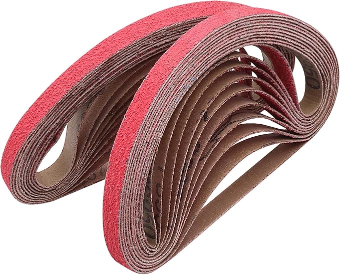 1/2 X 18 Inch Sanding Belts 80 Grit, 1/2x18 Inch Ceramic Sanding Belt for Belt Sander, Metal Finishing, Rust Removal, Woodworking, 20 Pcs