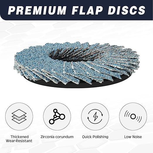 31Pcs 2 Inch Zirconia Flap Disc Roll Lock Sanding Discs 40/60/80 Grit for Die Grinder with 1/4" Holder for Wood Metal Sanding, Rust Removal, Grinding and Finishing