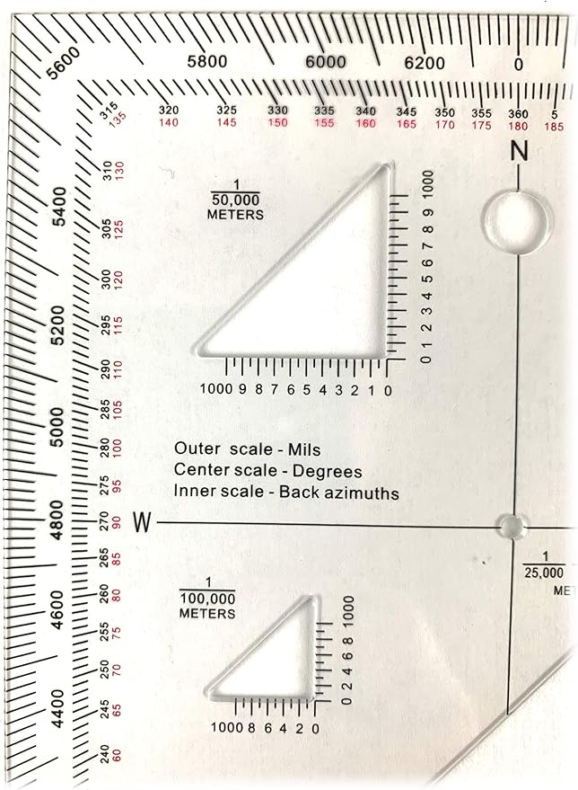Military Protractor - Perfectly Cut for Land Nav
