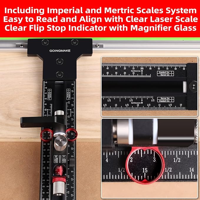 Track Saw Parallel Guide System with Mirco Adjustable Flip Stop and Zero Calibration for Woodworking Repeatable Rip Cuts for Track Saw Guide Rail Compatible with Festool,Makita,Milwaukee