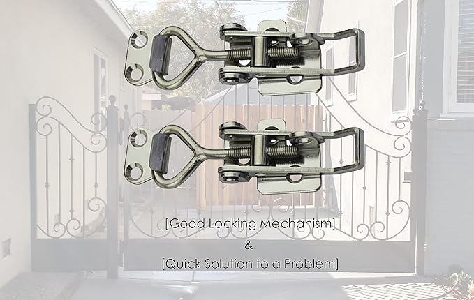 SYINE Adjustable Buckle Cabinet Boxes Lever Handle Toggle Latch Lock with Screws, 2 Pcs (SK-1S, 75-95mm)