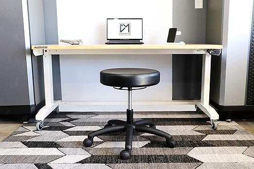 Chair Master Table Height Adjustable Round Stool for Labs, Exam Rooms, Doctor and Dentist Offices. Easy to Clean! (Desk Height, Black, 1)