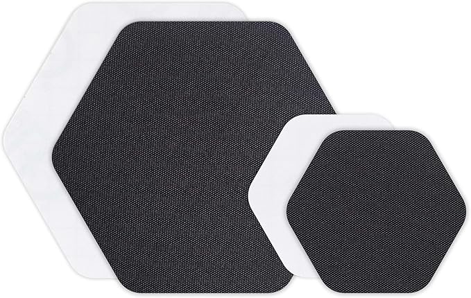GEAR AID Tenacious Tape Hex 2.5” and 1.5” Repair Patches, Peel-and-Stick to Fix Holes and Burns in Down Jackets, Rain Gear, Tents, Tarps and More