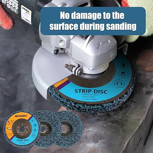 10 Pack 4-1/2" x 7/8" Strip Discs Stripping Wheel, 4.5 inch Rust Remover Discs for Angle Grinder,Clean and Remove Paint Coating Rust Welds Oxidation(Blue)