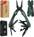 FLISSA 16-in-1 Multi Tool Pliers, Gift for Dad, Stainless Steel EDC Multitool with Pocket Knife, Belt Clip and Oxford Pouch, Self-locking Multipurpose Utility Multi-Tool for Camping Survival Outdoor