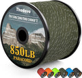 Reflective Paracord Rope 850Ib, 50/100/200/500/1000ft 4MM 11 Strand Parachute Cords, Tactical Paracord String for Camping, Fishing, Clothesline, Hammock, Tent, Bracelet, Army Green 100FT