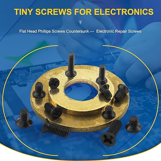NINDEJIN Laptop Computer Screw Kit, M2 M2.5 M3 Countersunk Flat Head Phillips Mini Screws Set, Replacement Part Electronic Repair Accessories