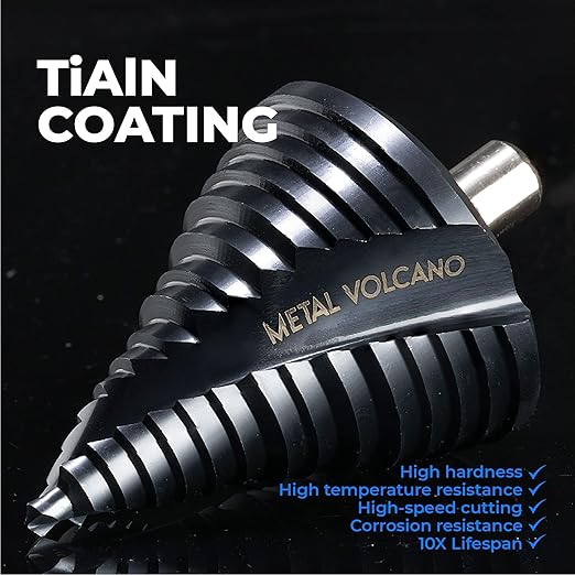 AugTouf toolant Gigantic Step Drill Bit(Pro Max), 1/4'' - 2-1/2''(15 Step Size) Large Step Bit, 1/2'' Shank Unibit Step Drill Bit for Metal, Aluminum, Wood, Plastic