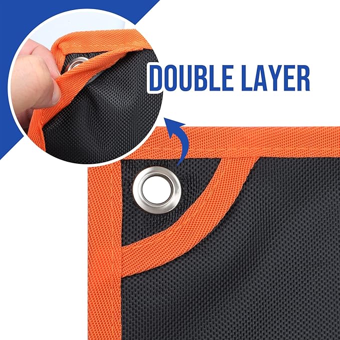 YOOFAN Wrench Roll Up Pouch – Wrench Organizer Bag with Handle, Wrench Holder for Hanging (17+1 SAE)