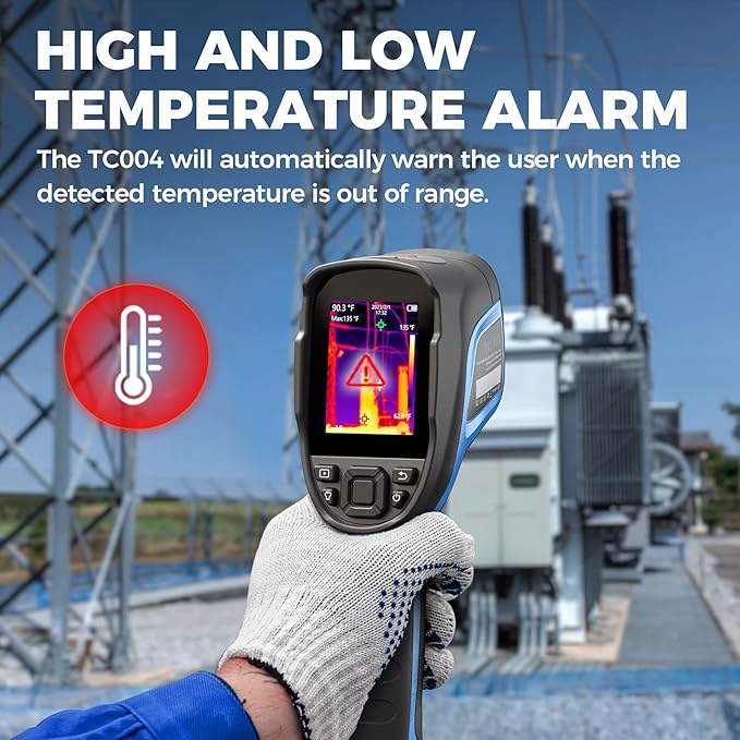 TOPDON TC004 Thermal Imaging Camera, 320 x 240 TISR Resolution, 256 x 192 IR High Resolution, 12-Hour Battery Life Handheld Infrared Camera with PC Analysis and Video Recording Supported, 32GB SD Card