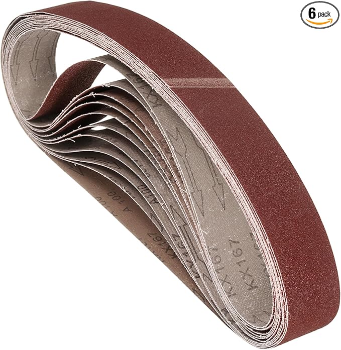 6 Pcs Sanding Belts 2 x 42 Inch 100 Grit Aluminum Oxide Abrasive Sandpaper for Belt Sander Metal Grinding Wood Working Weld Rust Removal