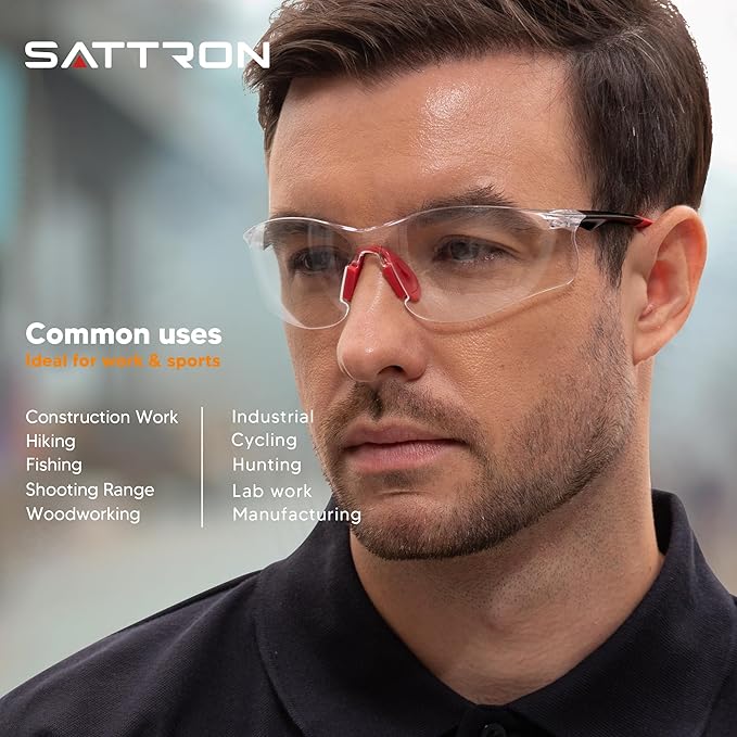 Clear Safety Glasses 12 Pack, Protective Eyewear UV Protection ANSI Z87.1, Safety Goggles Scratch & Impact Resistant, Eye Protection with Nose Pads for Men & Women Construction, Shooting, Lab Work