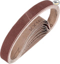 HARFINGTON 1/4 x 6 Inch Sanding Belts, 10 Pcs 120 Grit Aluminum Oxide Abrasive Belt Sander File Belt for Woodworking, Metal Polishing, Knife Sharpener