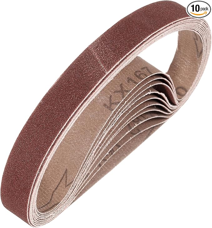HARFINGTON 1/4 x 6 Inch Sanding Belts, 10 Pcs 120 Grit Aluminum Oxide Abrasive Belt Sander File Belt for Woodworking, Metal Polishing, Knife Sharpener