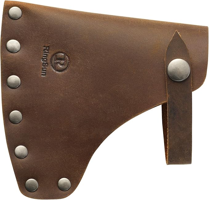 Ringsun Genuine Leather Hatchet Sheath, Handmade Durable Axe Sheath with Belt Loop, Portable Hatchet Cover for Outdoor Hiking Camping Working Blade Protection
