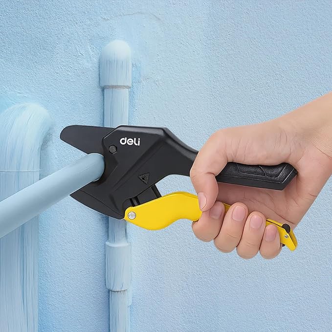DELI PVC Pipe Cutter, Up to 1-5/8", Ratchet Pipe Shears Heavy-Duty, Pex Cutting Tool for Cutting PEX, PVC, PPR Plastic Hoses and Plumbing Pipe