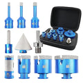 Diamond Core Drill Bit Set - BRSCHNITT 10pcs Tile Hole Saw Kit Diamond for Porcelain Tile Ceramic Marble Granite Drilling,Finger Chamfer Bit