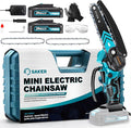 Saker Mini Chainsaw,6 Inch Portable Electric Chainsaw Cordless, Small Handheld Chain saw for Tree Branches,Courtyard, Household and Garden,Christmas Gifts for Men Dad Husband Women