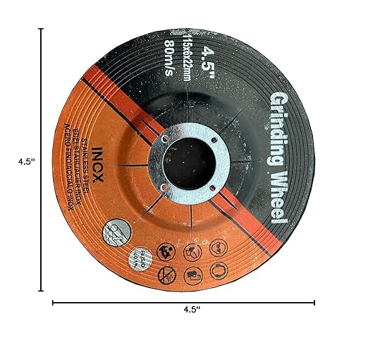 Grinding Wheel for Grinders，Grinding Wheel for Metal ，Aggressive Grinding for Metal (25 Pack, 4.5 Inch，1/4" Thick, 7/9")
