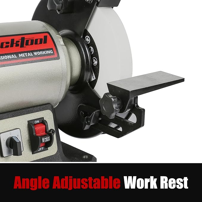 BUCKTOOL 8 inch Dual Speed Bench Grinder & Buffer, Professional Low High Speed Bench Grinder Buffer with Cast Iron Base TDS-200DS