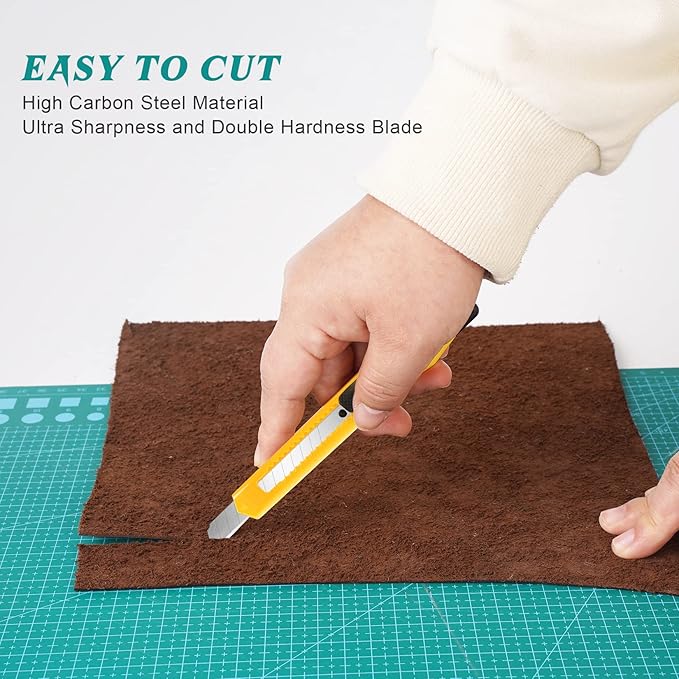 8 Pack Box Cutter Utility Knife, 9mm Snap-off Box Cutter Retractable for Opening Packages Cartons, Boxes, Disposable Box Cutters Exacto Knife Perfect for Office and Home use