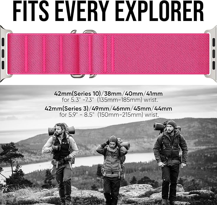 Suitisbest Sport Bands Compatible with Apple Watch Ultra Band 49mm 46mm 45mm 44mm 42mm 38mm 40mm 41mm Men Women, Stretchy Nylon Sport Loop Strap with S-Hook for iWatch Series 10 Ultra SE 9 8 7 6 5 4 3