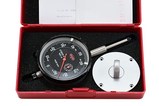 Shars 0.5" Dial Indicator Premium Series, 0.001" Graduation, AGD2, Lug Back with Calibration 303-3225 P]