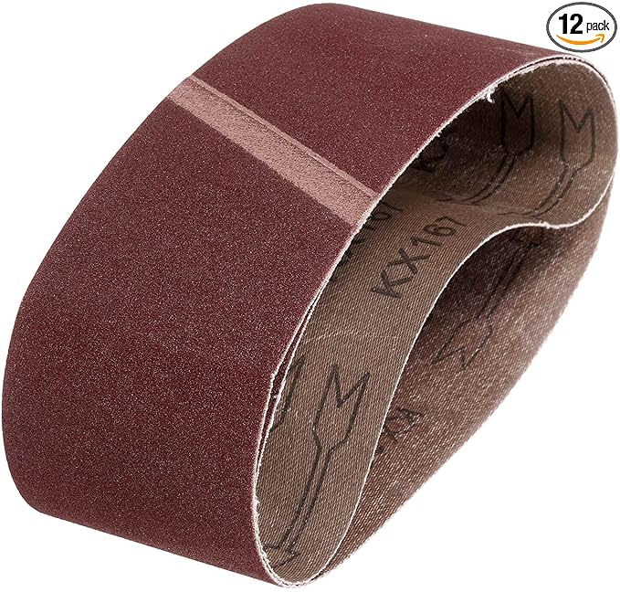 HARFINGTON 4 x 24 Inch Sanding Belts, 12 Pcs 150 Grits Aluminum Oxide Abrasive Belt Sander File Belt for Woodworking, Metal Polishing, Knife Sharpener