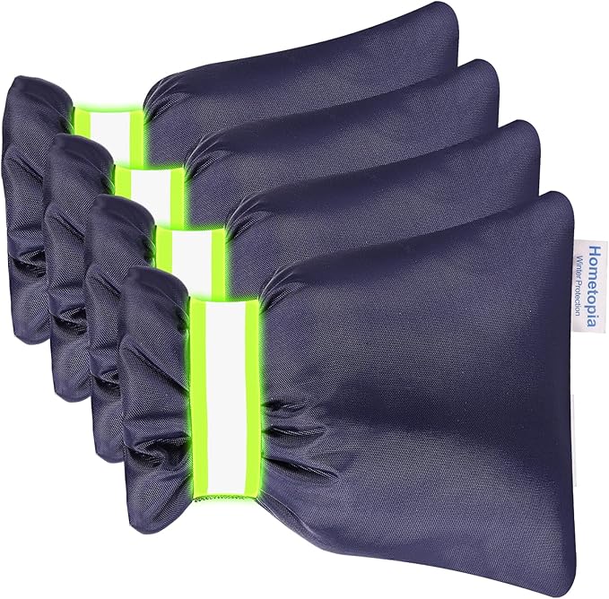 4Pack Outdoor Faucet Covers for Winter - Pro 6.7"W x 8.3"H Outdoor Water Faucet Covers Socks for Winter Freeze Protection Pipe Insulation Reusable Waterproof Insulated Spigot backflow Cover,Blue