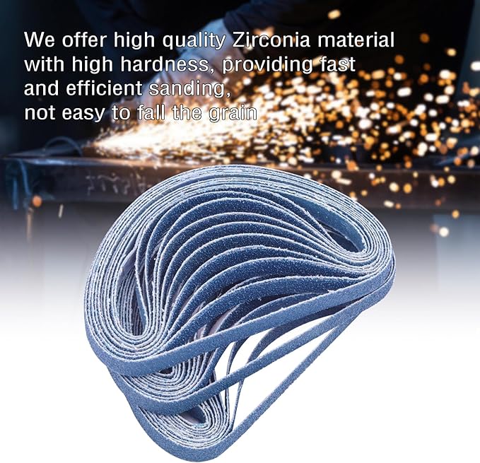 3/8x13 Inch Sanding Belts for Belt Sander, 30 Pack 3/8 x 13 Zirconia Sanding Belts 120 Grit, Zirconia Belt Sander Sanding Belts for Metal Polishing (3/8x13in, 120 Grit)