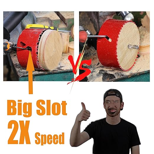 4-3/4 Inch Deep HSS Bi Metal Hole Saw Cutter with Arbor Heavy Duty Hole Saw Bit Cutting Depth 2.1” for Metal Thick Wood PVC Drywall Aluminum Big Slot New Sharp Teeth