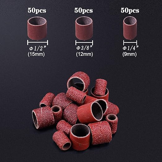 165pcs Rotary Tool Sanding Drums 600 grit,Sanding Drum Sander Bits Bands for Drill Accessories