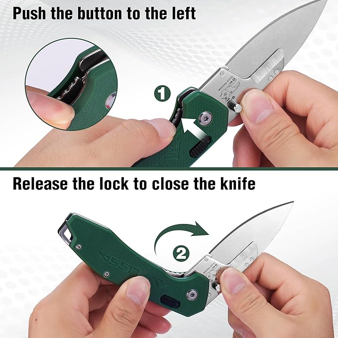 FLISSA Folding Utility Knife, 3-in-1 EDC Knife with Drop Point, Gut Hook & Replaceable Blades, Quick Change, Liner Lock, G10 Handle, Belt Clip for Outdoor & Everyday Use, Includes 16 Blades