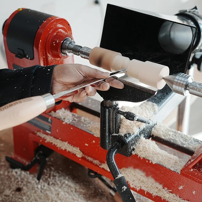 Overall length: 23 3/4" Carbide Tipped Finisher Chisel For Woodturning, Beech handle length: 15 1/2", Tool bar length: 8 1/4", Tool bar thickness: 1/2" Square, with 15 * 2.5mm-30°TCT ROUND BLADE
