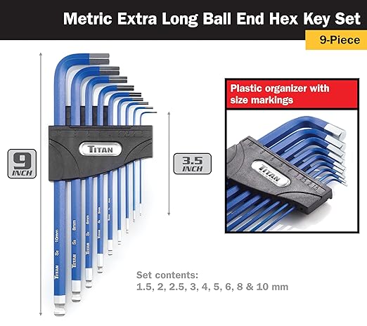 Titan 12763 35-Piece Star, Metric, and SAE Hex Key Set