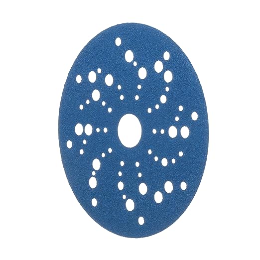 3M Hookit Blue Abrasive Discs 36157, Multi-Hole, 5 in, 80+ Grade, Pack of 50, Virtually Dust-Free, for Auto Sanding, Body Repair, Featheredging, Primer Sanding, Paint Preparation, E-Coat Sanding
