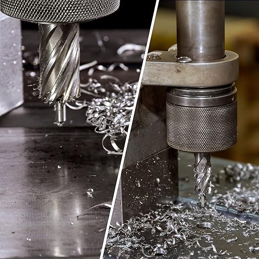 S&F STEAD & FAST Annular Cutter Set, 2 inch Depth of Cut, 7/8, 1-1/8, 1-1/4, 1-1/2, 1-3/4, 2" Cutting Diameter, 3/4 Weldon Shank, Mag Drill Bits Kit for Magnetic Drill Press