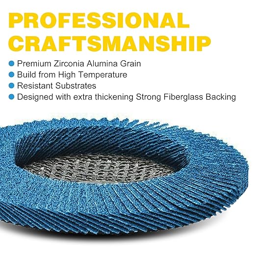 Flap Discs 4 1/2 for Angle Grinder, 12 Pcs Flap Discs 120 Grit, 4.5" x 7/8" High Density Zirconia Type 27 Flap Sanding Disc for Grinding, Rust Removal, Sanding and Finishing - 12 Packs