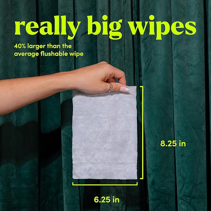 goodwipes Flushable Butt Wipes - Vitamin E & Aloe - Sewer & Septic Safe - Extra Large Adult Wet Wipes For Women & Men - Bathroom Essentials - Lavender, 318 Count (6 Packs + 1 Travel)