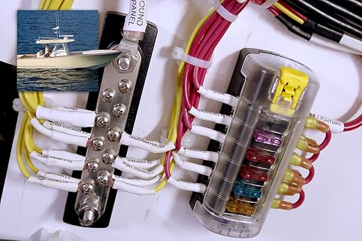 Blue Sea Systems 5035 ST Blade Fuse Block - Six Independent Circuits with Cover, 100 Amps